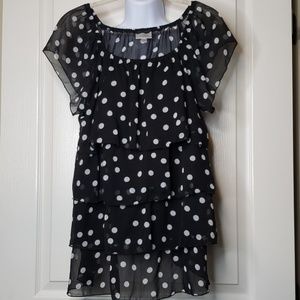 Polka Dot Black and White Blouse
